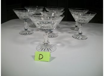 Lot Of Seven (7) Vintage WATERFORD Crystal Sherbet / Champagne Glasses (Lot D) - Lovely Set !
