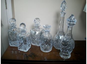 Fantastic Group Lot Of Quality Crystal Decanters By Atlantis, Stuart & More ! W/Hang Tags
