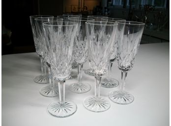 Set Of Ten (10) WATERFORD Cut Crystal (Lismore Pastern)  Champagne Flutes - Great Lot !