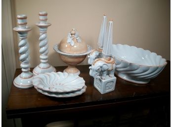 Lovely Group Of Vintage Mixed Pottery (9 Pieces) Lot Of Italian Pottery