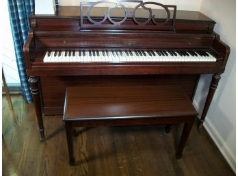Vintage Mahogany Cable-Nelson Upright Piano & Bench - Fine Working Order