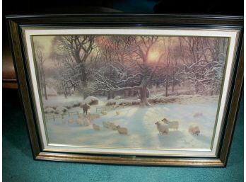 High Quality Copy Joseph Farquharson Sheep Scene Painting  - 'The Shortening Winters Day'