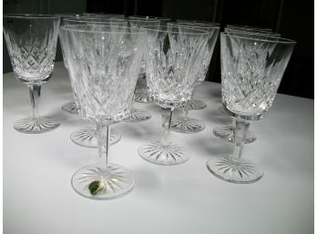 Lot Of Thirteen (13) WATERFORD Cut Crystal Lismore Wine Or Water Stemware - Beautiful Set