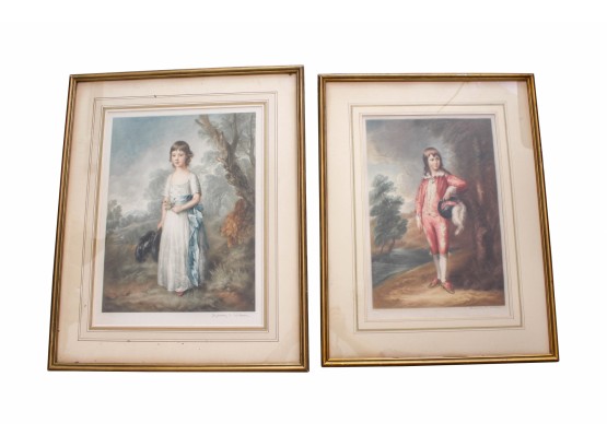 Pair Of Antique Engravings Signed By Sydney E. Wilson After Thomas Gainsborough