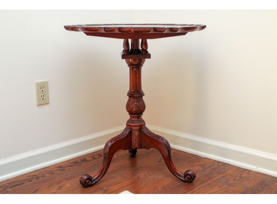 Carved Mahoganey Swivel High Top Table