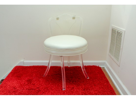 Mid-Century 1950's Acrylic Swivel Vanity Chair By Reflectone