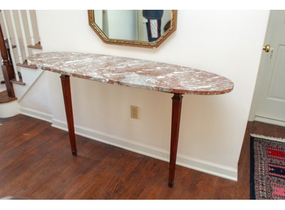 Oval Elongated Marble Top Table