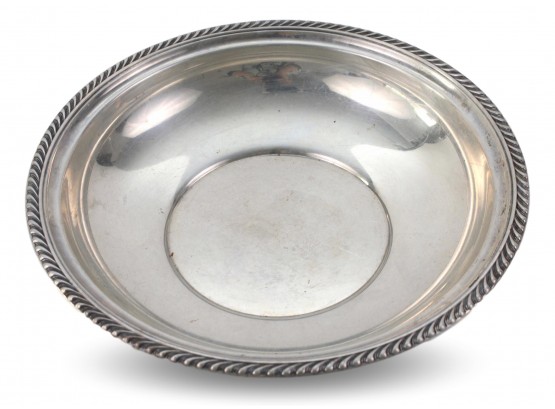 Gorham Sterling Silver Bowl With Rope Band Edge - 13.35 Troy Ou.