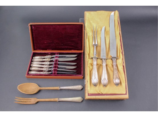 Sheffield Sterling Silver Carving Set With Case And More!!