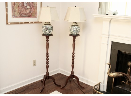 Pair Of Pedistool Table Lamp