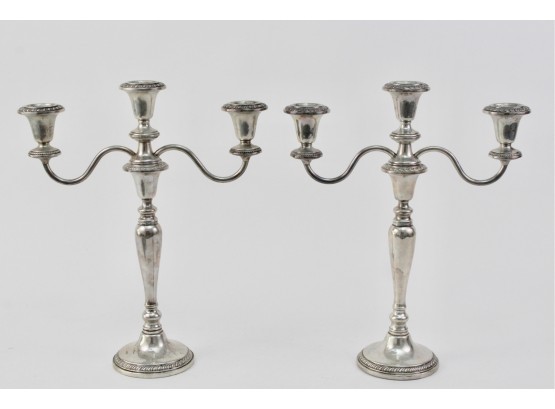 Pair Of Revere Silversmiths Weighted Sterling Silver Candlestick Holders