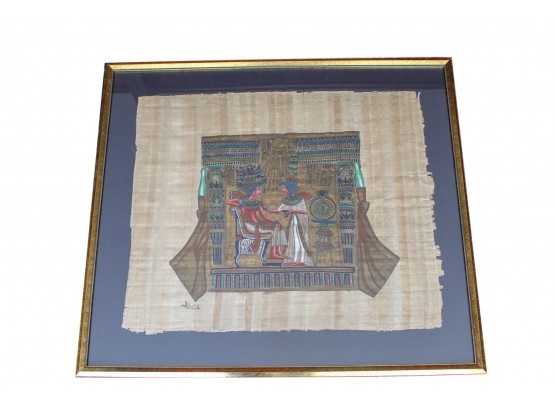Egyptian Painting On Papyrus Paper