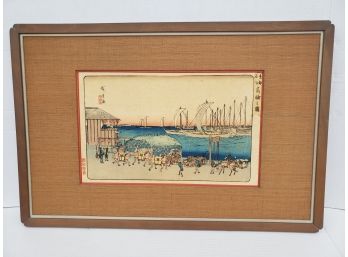 19th Century Edo Period WoodBlock Print By Japanese Artist Hiroshige Utagawa Kansei