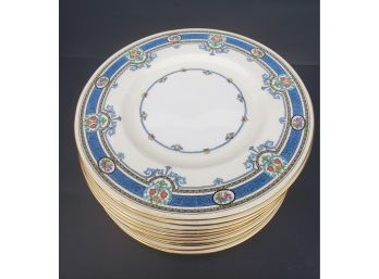 Twelve  Minton Talbot China  Dinner Plates - Made In England