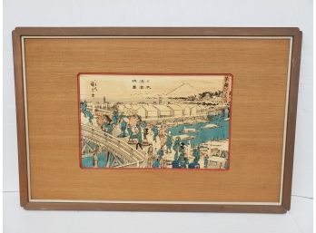 Original 19th Century Japanese Artist Utagawa Hiroshige Wood Block Print - Clear Water After The Snow