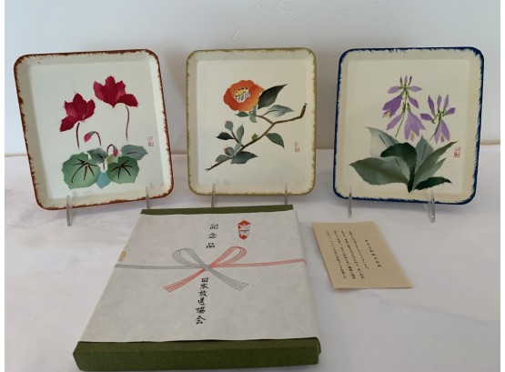 Delicate Handmade Japanese Paper Trays With Original Box