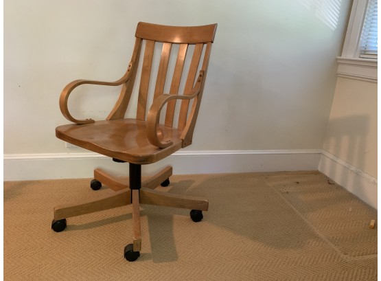 Wood Swivel Desk Chair By Ethan Allen