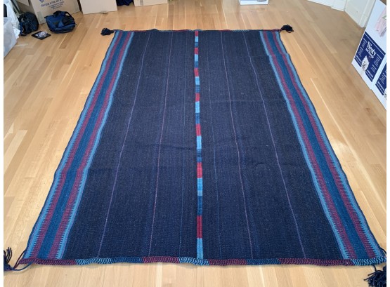 Large 100% Hand Spun Wool Carpet  9' 5' X 6' 6'