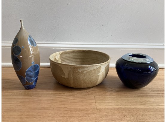 Three Gorgeous Artisan Signed Vessels