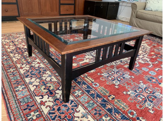 Ethan Allen American Impressions Glass Top Coffee Table