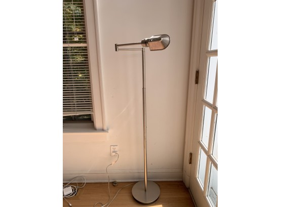 Adjustable Height Brushed Chrome Floor Lamp