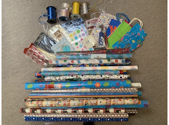 Assorted Wrapping Paper, Tissue Paper, Gift Bags, Ribbon And More