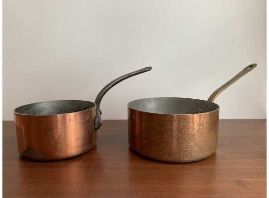 Two Vintage Copper Pots