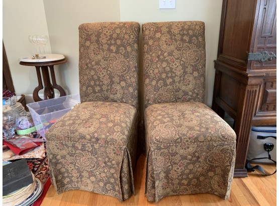Pair Of Upholstered Slipper Chairs