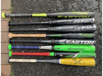 Eight Baseball Bats Including Easton MAKO Beast XL