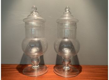 Pair Of Glass Apothecary Jars