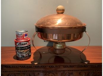 Copper Chafing Dish With Stand And Sterno Cups