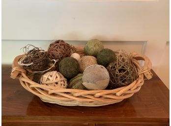 Decorative Basket With Organic Spheres