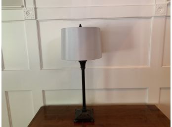 Contemporary Table Lamp With Textured Grey Shade