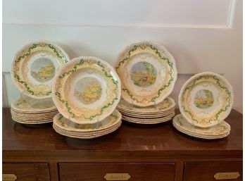 Antique Spode Copeland Late 'Continental Views' Pattern Dishes