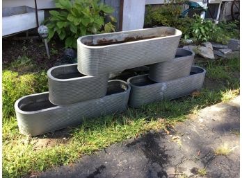 Very Unique, Vintage Galvanized  Stagger Stacking Planters