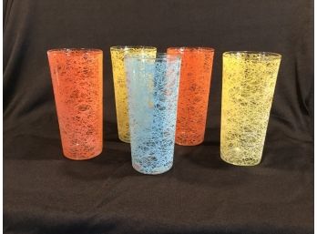 Set Of 5 Vintage Drinking Glasses