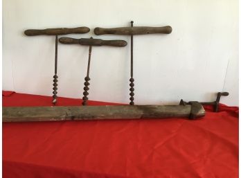 Antique Drills And Clamp