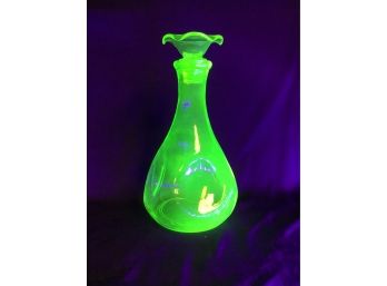 Beautiful Green Uranium Glass Decanter