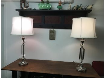 Pair Of Matching Glass Lamps