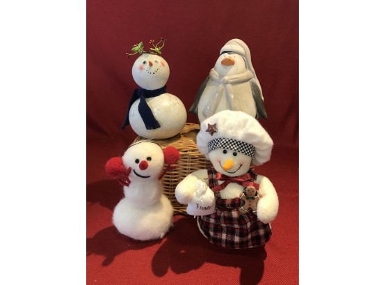 Oh What Fun - Snowmen And Penguin Group - Basket Included