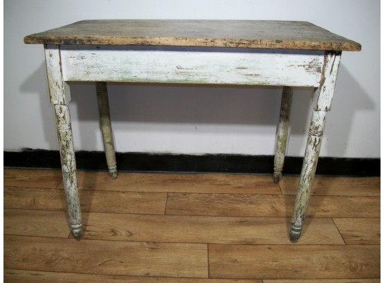 Fantastic Antique  'Shabby Chic'  Country Side Table - Great Old Paint - Paid $399 Lilian August