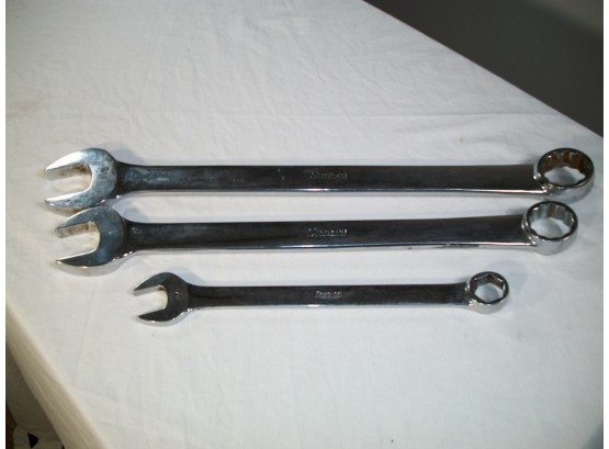 Three VERY LARGE Snap On Wrenches - 15-1/2' (1-1/8') - (1') - (11/16)  - PRICEY !