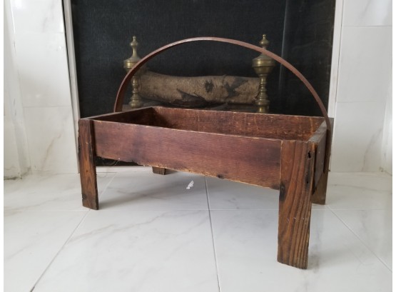 Vintage Wood Crate With Handle