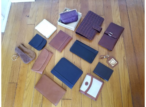 Assorted Leather Wallets, Agenda Covers, Hang Tags & More