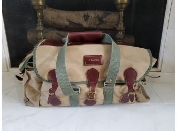 Vintage Orvis 'Battenkill' Large Leather & Canvas Duffel Bag