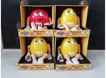 4 New In Box M&M Collectible Figural Bowls