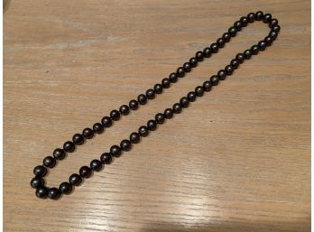 Hand Knotted 26' Black Pearl Necklace