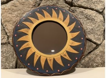 Whimsical Sunburst Wood Framed Mirror