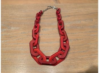 Red Lucite 'Chain' Graduated Necklace