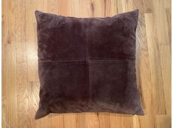 JLA Home Chocolate Suede Pillow With Down Insert